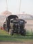 a vintage road haulage lorry at work on the display ground of a steam fair