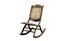 Vintage Rocking Chair with Ornate Upholstered Seat and Backrest