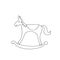Vintage rocking horse toy. Sketches style vector illustration