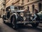 A vintage Rolls Royce cruising through the streets with ease created with Generative AI