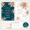 Vintage romantic floral Save the Date invitation