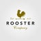 Vintage rooster logo vector arrow icon illustration
