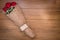 Vintage Roses on wooden board, Valentines Day background, weddi