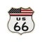 Vintage Route 66 Sign with U. S. Flag.