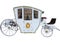 Vintage royal luxury wedding carriage isolated over white