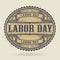 Vintage rubber stamp with the text Labor Day