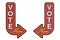 Vintage Rusty Metal Vote Here Arrow Sign. 3d Rendering