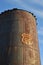 Vintage rusty Route 66 sign painted on metal tank