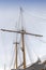 Vintage sailing ship mast and sails