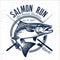 Vintage salmon fishing emblems