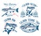 Vintage salmon fishing emblems