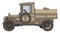 The vintage sand military tank truck