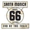 Vintage Santa Monica Pier Route 66 Sign Original Retro Style