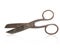 Vintage scissors close-up isolated