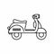 Vintage Scooter Moped Motorcycle Outline Vector Icon