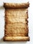 Vintage scroll paper on a white backdrop, antique manuscript background image