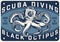 Vintage scuba diving horizontal poster