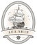 Vintage sea ship emblem