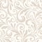 Vintage seamless beige floral pattern. Vector illustration.