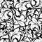 Vintage seamless black and white floral pattern. Vector illustration.