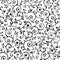 Vintage seamless black and white floral pattern. Vector illustration.