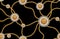 Vintage Seamless Fashion Pattern of Golden Chains and versace motif