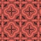 Vintage seamless linear floral pattern in damask / persian / turkish style. beautiful red and black endless vector design