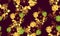 Vintage Seamless Painting. Violet Pattern Painting. Yellow Tropical Exotic. Black Floral Illustration. Golden Flora Background.