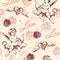 Vintage seamless pattern with Cupid