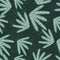 Vintage seamless pattern with random pastel tones foliage abstract print. Dark green background with splashes