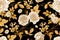 Vintage seamless pattern with rose flowers.