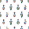 Vintage seamless pattern with set of different poison bottle