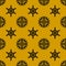 Vintage seamless pattern with steampunk gears and ship wheels