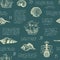 Vintage seamless pattern on the theme of travel