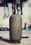 Vintage seltzer bottle on table