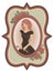 Vintage sexual girl with rose, vector