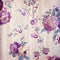 Vintage shabby chic beige wallpaper with violet floral victorian