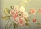 Vintage shabby chic brown wallpaper with floral pattern