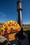Vintage Shell gasoline sign and antique gas pump at ghost town of Bodie, California