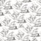 Vintage ship and map on parchment paper seamless pattern