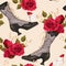 Vintage shoes seamless background