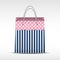 Vintage shopping bag in stripes texture