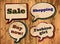 Vintage shopping themed speech bubbles