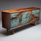 Vintage Sideboard With Sea Rock Mosaic Back Vray Tracing Style