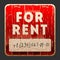 Vintage sign with the inscription For Rent