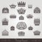 Vintage silhouette crown labels set