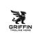 Vintage silhouette Griffin logo design