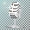 Vintage silver studio microphone. 3D realisic vector illustratio