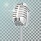 Vintage silver studio microphone. 3D realisic vector illustratio