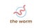 Vintage Simple Minimalist Worm Helminth Maggot Logo Design Vector